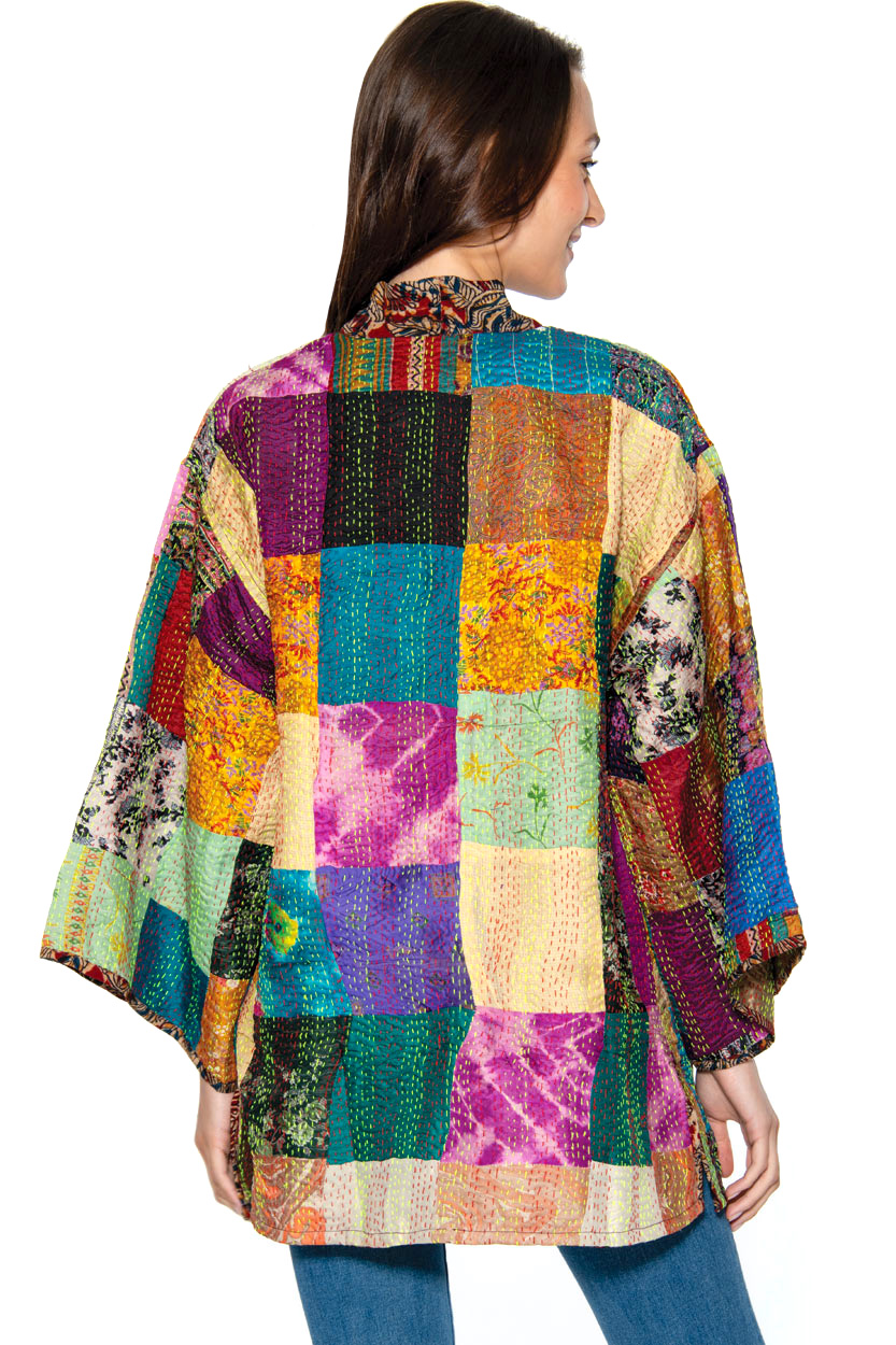 Patchwork Silk Kantha Kimono Jackets