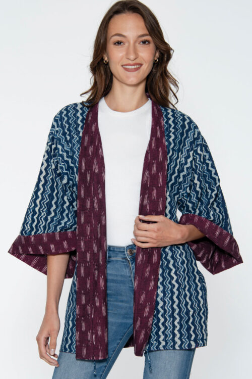 Reversible Burgundy Kimono