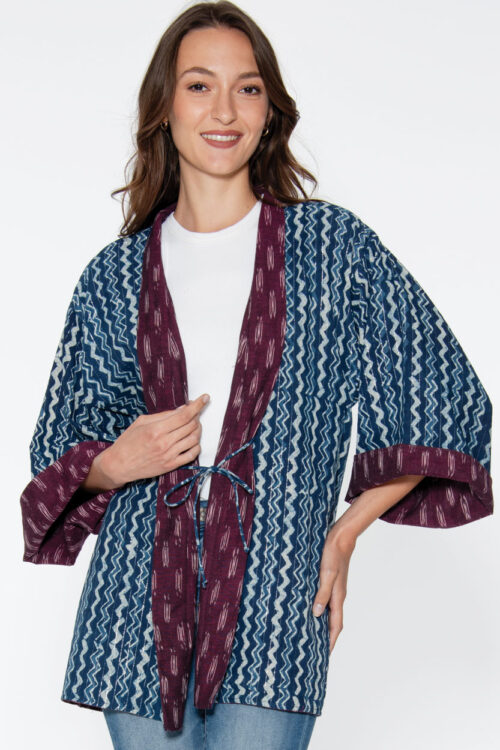 Reversible Burgundy Kimono