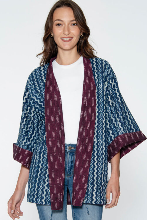 Reversible Burgundy Kimono