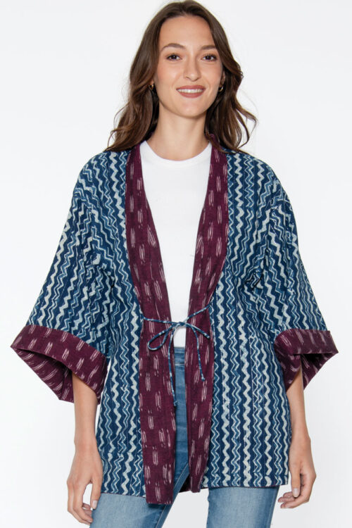 Reversible Burgundy Kimono