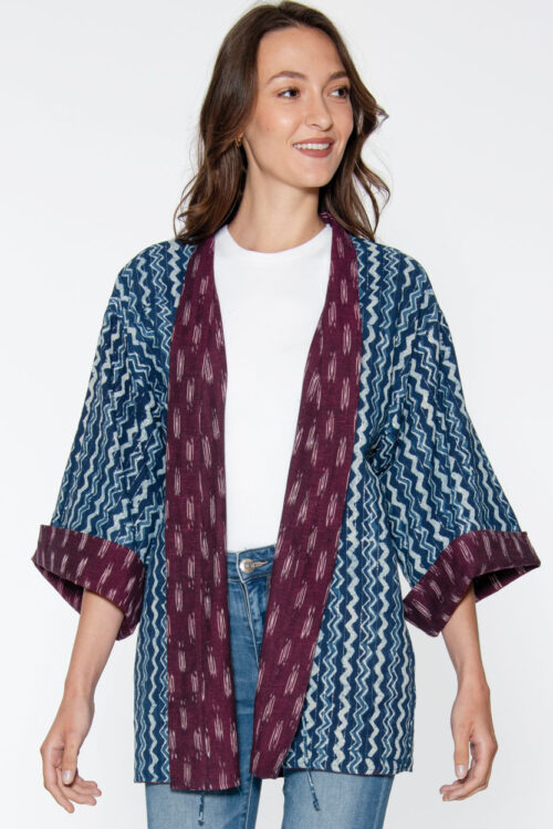 Reversible Burgundy Kimono