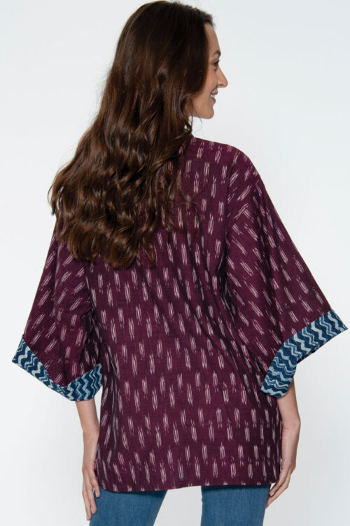 Reversible Burgundy Kimono