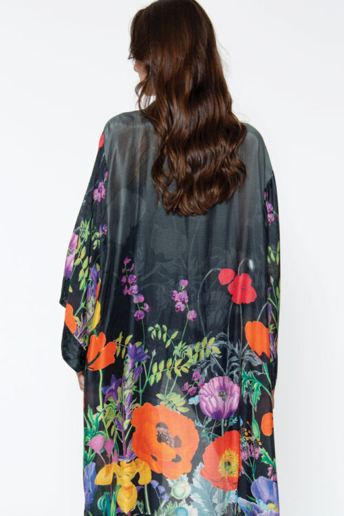 Mitali Black Floral Kimono