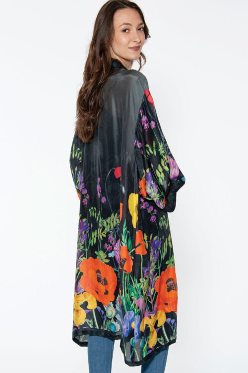 Mitali Black Floral Kimono