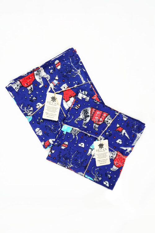 Blue Holiday Napkin Set