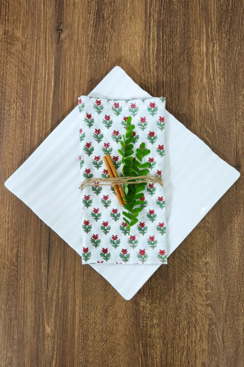 White Holiday Napkins