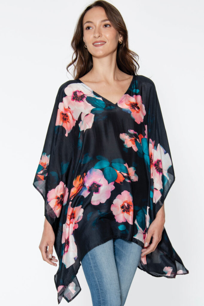 Shalini Pink Floral Caftan Top