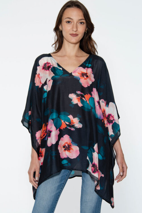 Shalini Pink Floral Caftan Top