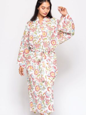 Reva Block Print Kimono Robe