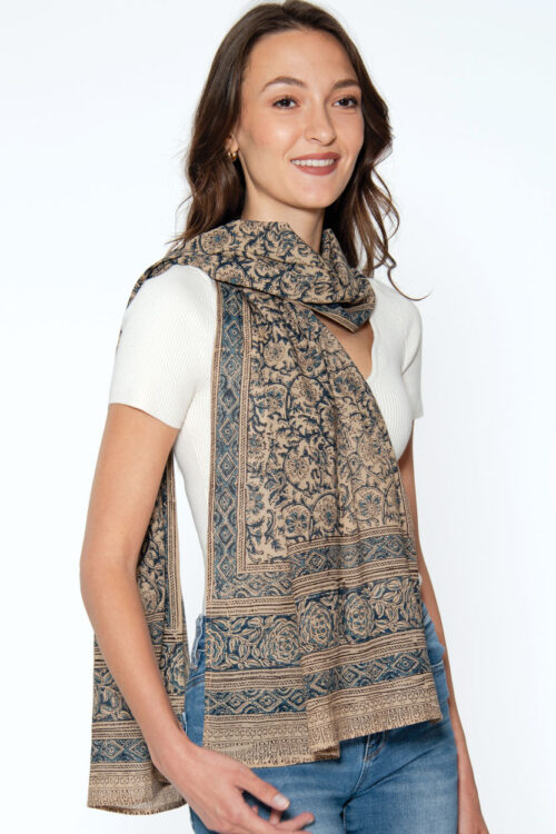 Blue Kalamkari Scarf