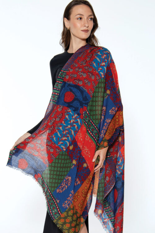 Amiya Patchwork Wool Shawl