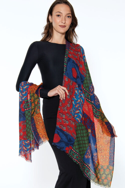 Amiya Patchwork Wool Shawl