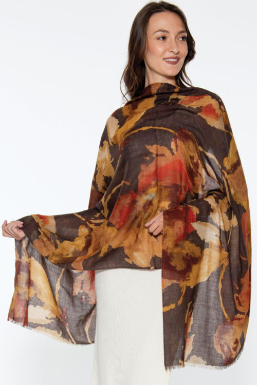 Amiya Autumn Leaves Wool Shawl