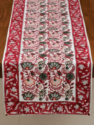 Red Floral Table Runner