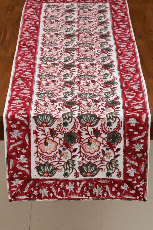 Red Floral Table Runner