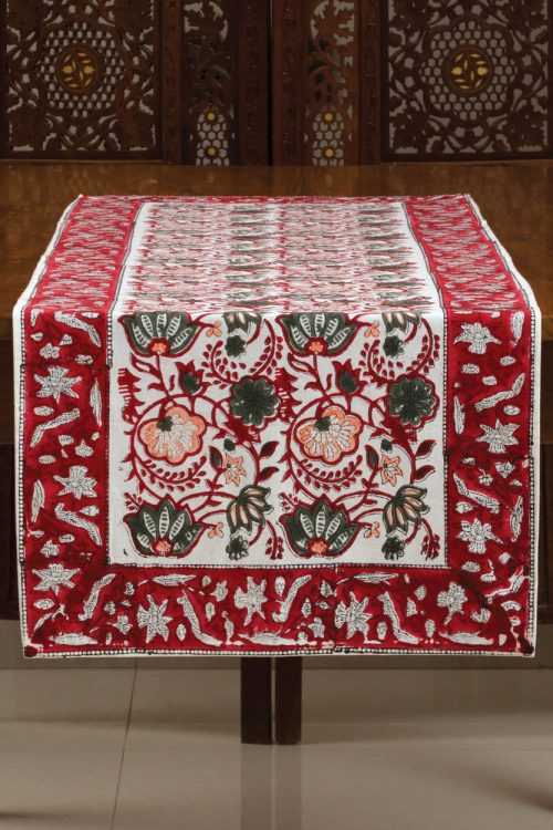 Red Floral Table Runner