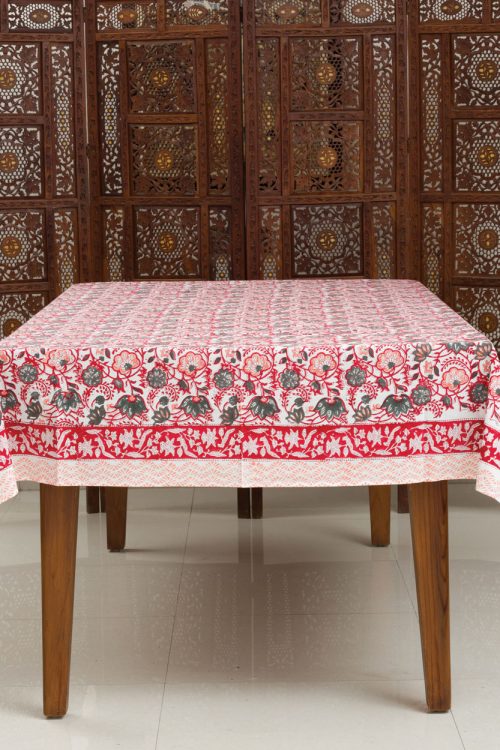 Red Floral Tablecloth