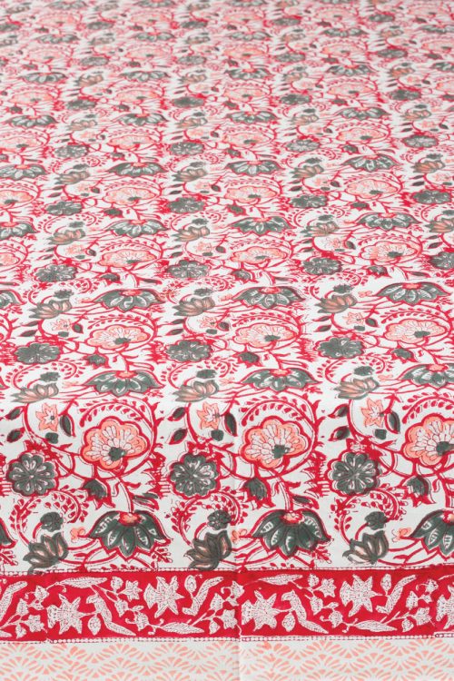 Red Floral Tablecloth