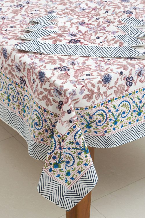 Mauve Floral Tablecloth