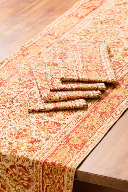 Gold Floral Table Runner