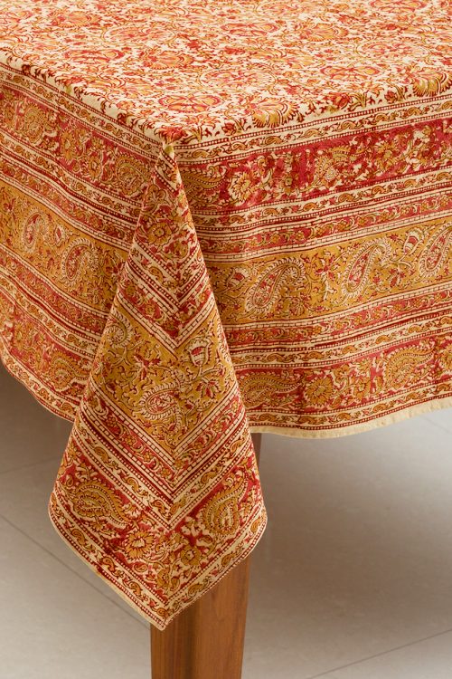 Gold Floral Tablecloth