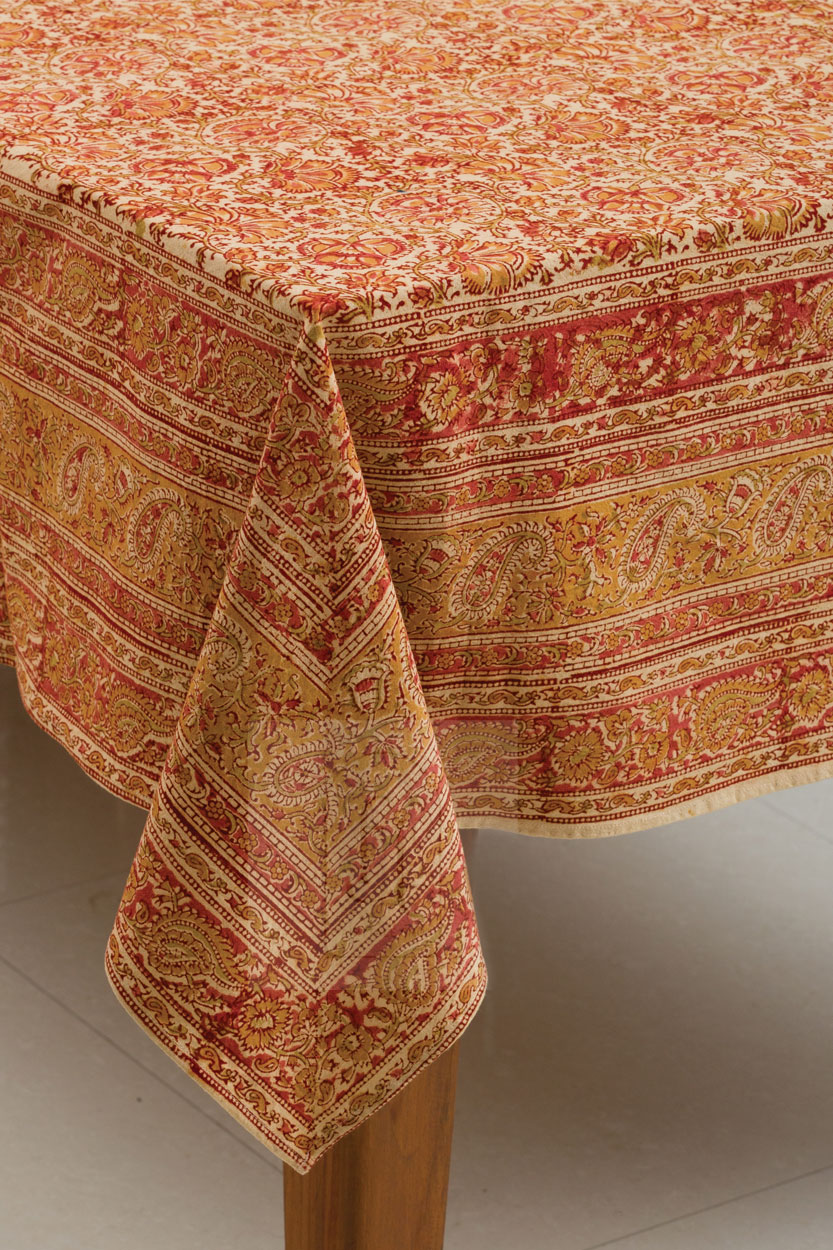 Gold Floral Tablecloth