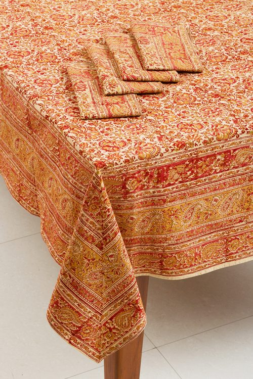 Gold Floral Tablecloth