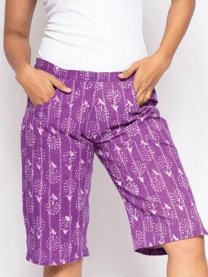 Purple Cotton Shorts