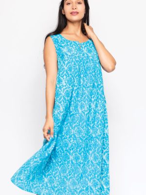 Manisha Turquoise Cotton Dress