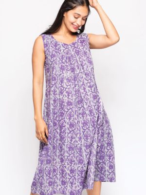 Manisha Purple Cotton Dress