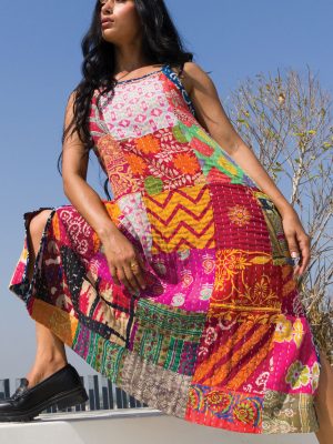 Reversible Cotton Kantha Dress