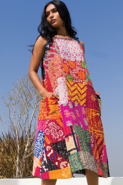 Reversible Cotton Kantha Dress