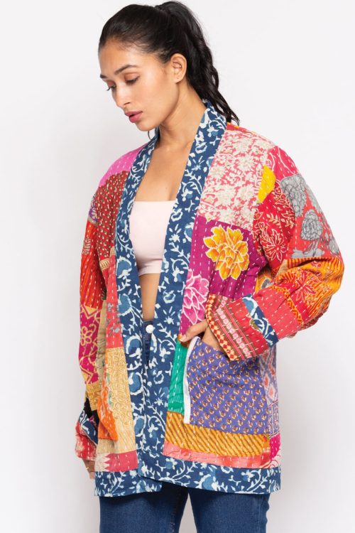 Reversible Kantha Quilted Sari Jacket