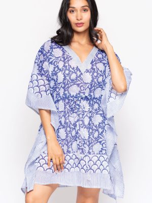 Namita Blue Cotton Kaftans