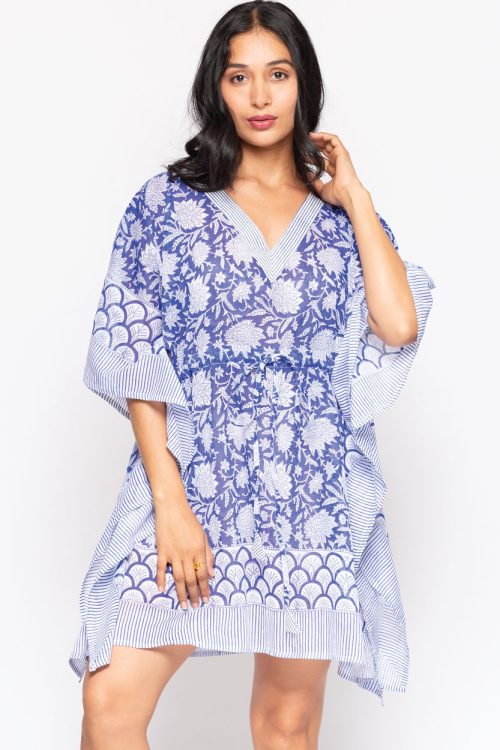 Namita Blue Cotton Kaftans