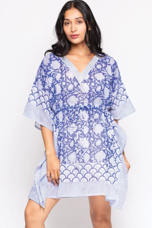 Namita Blue Cotton Kaftans