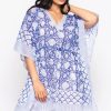 Blue Cotton Kaftans with Floral Print