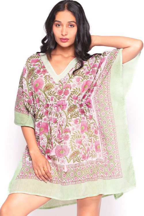 Namita Pink Cotton Kaftan