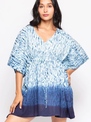 Blue Shibori Caftan Top