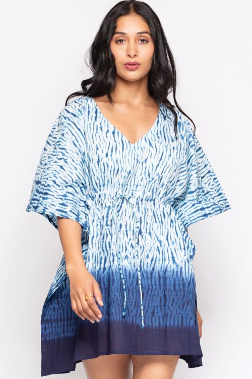 Blue Shibori Caftan Top