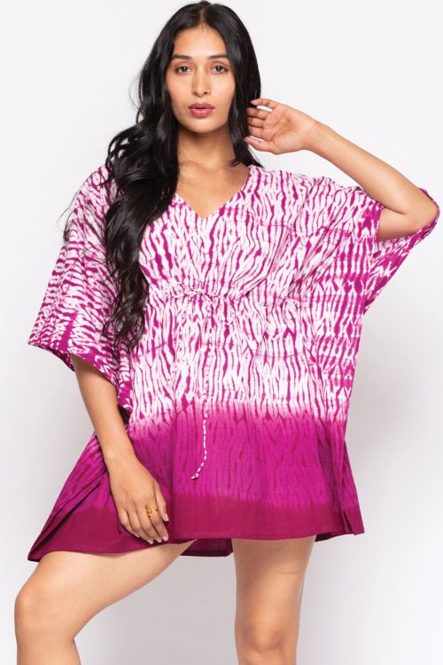 Purple Shibori Caftan Top