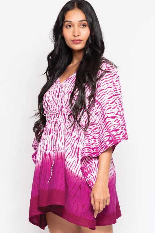 Purple Shibori Caftan Top