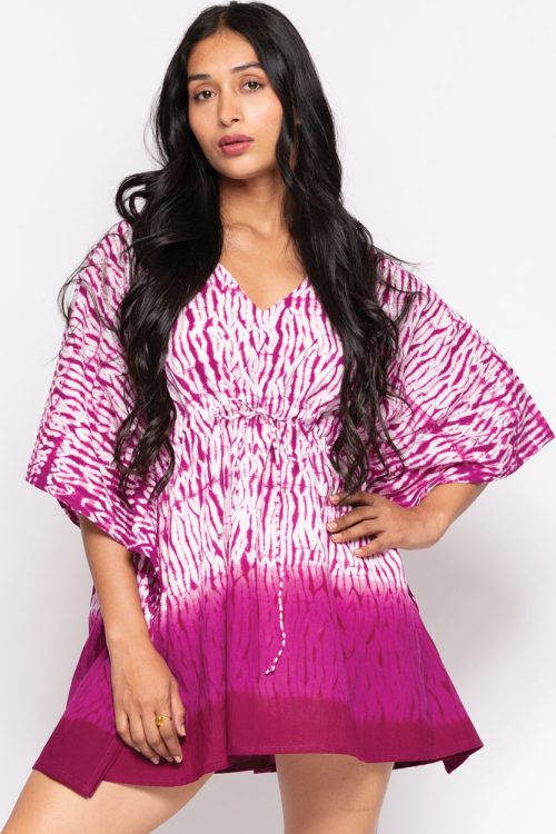 Purple Shibori Caftan Top