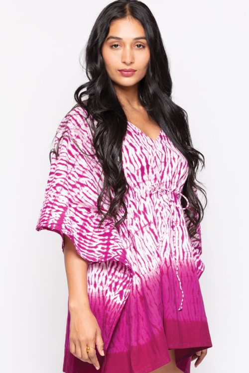 Purple Shibori Caftan Top