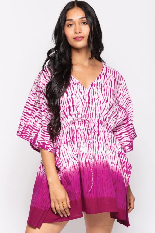 Purple Shibori Caftan Top