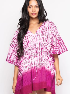 Purple Shibori Caftan Top