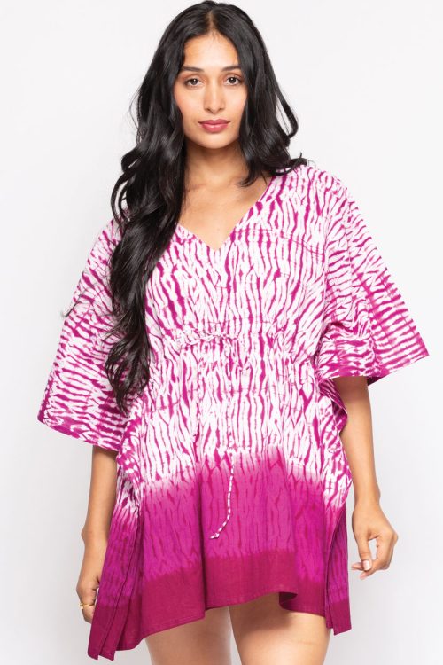 Purple Shibori Caftan Top