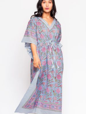 Anjali Blue Floral Caftan