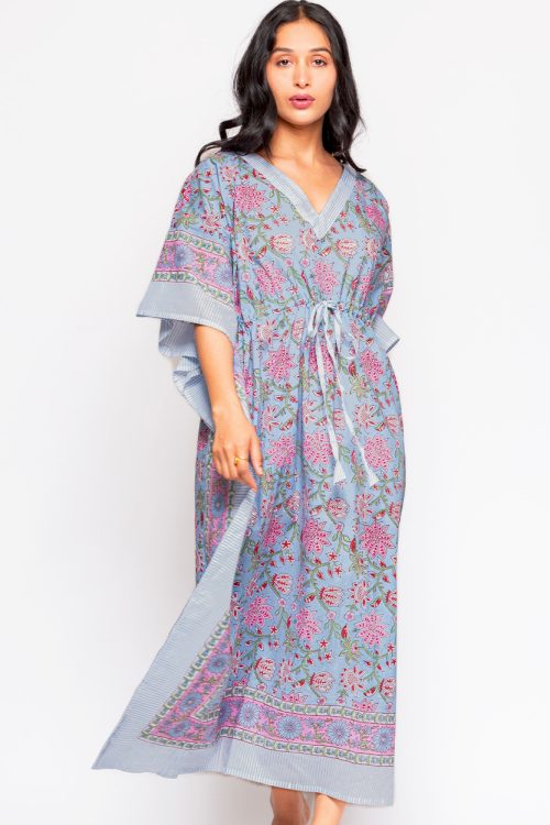 Anjali Blue Floral Caftan